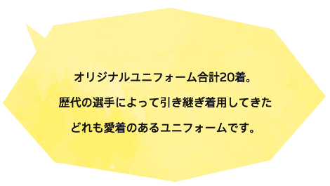 オリジナルユニフォーム合計20着。